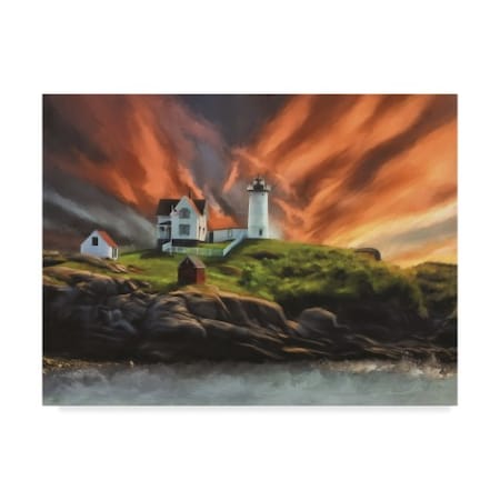 Lois Bryan 'Cape Neddick Nubble Lighthouse' Canvas Art,14x19